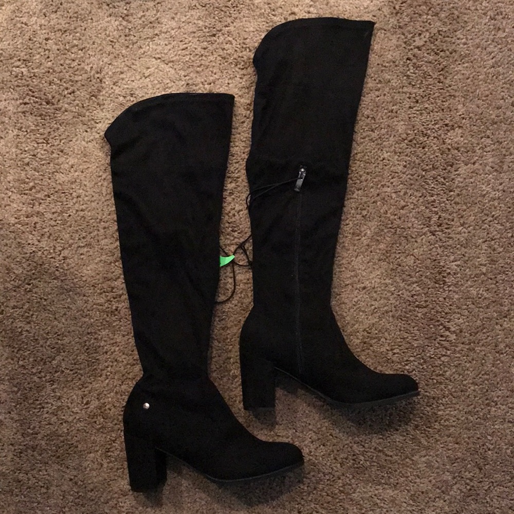 liz claiborne anabella black 7.5 OTK stretch boot